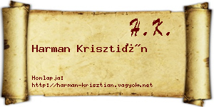 Harman Krisztián névjegykártya